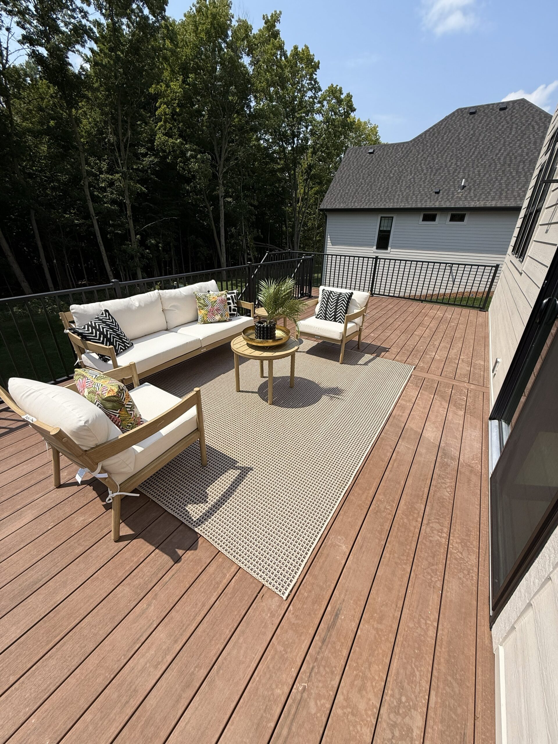 Today’s composite decking is virtually indistinguishable from natural wood.